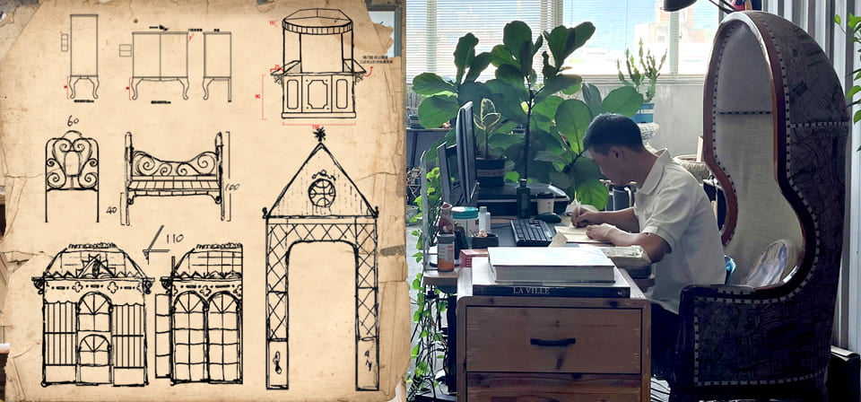 Design team at Camilahouse working on vintage and shabby-chic collections